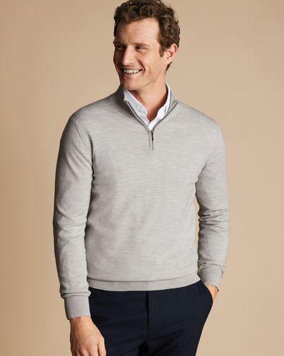 Pull À Col Zippé En Mérinos - par - Charles Tyrwhitt - Modalova