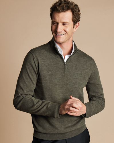 Pull À Col Zippé En Mérinos - Chiné par - Charles Tyrwhitt - Modalova