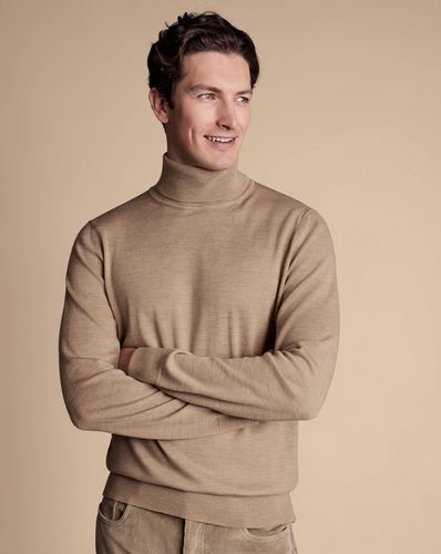 Pull À Col Roulé En Mérinos - Grège en par - Charles Tyrwhitt - Modalova