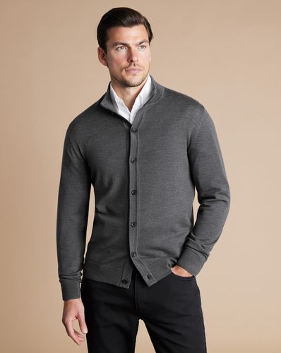 Cardigan À Col Cheminée Boutonné En Mérinos - par - Charles Tyrwhitt - Modalova