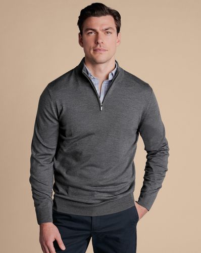 Pull À Col Zippé En Mérinos - par - Charles Tyrwhitt - Modalova