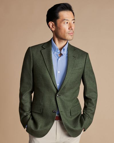 Veste En Sergé De Laine Texturé - Sauge par - Charles Tyrwhitt - Modalova