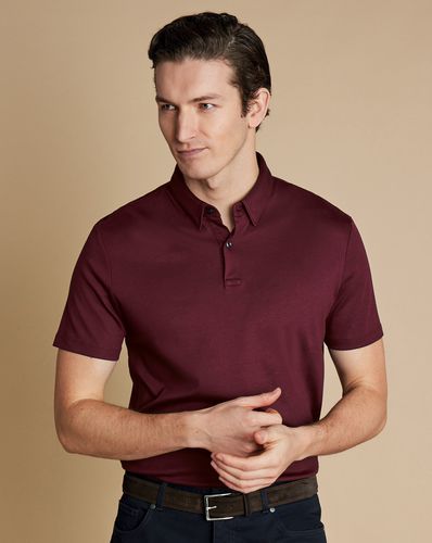 Polo Smart En Jersey - Bordeaux en par - Charles Tyrwhitt - Modalova