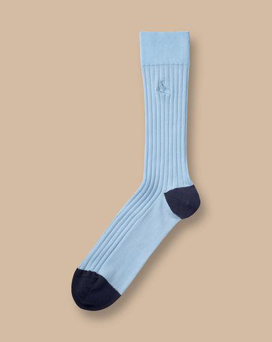 Chaussettes Côtelées En Coton - Bleu Clair en par - Charles Tyrwhitt - Modalova