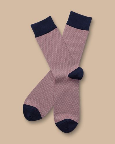 Chaussettes À Motif Diamant - Rose Et Gris en par - Charles Tyrwhitt - Modalova