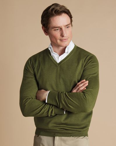 Pull Col V En Mérinos - Mousse par - Charles Tyrwhitt - Modalova