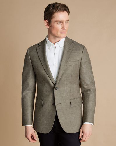 Veste Texturée En Sergé De Laine - Gris Galet en par - Charles Tyrwhitt - Modalova