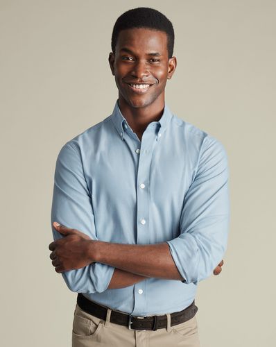 Chemise En Sergé De Coton Brossé - par - Charles Tyrwhitt - Modalova