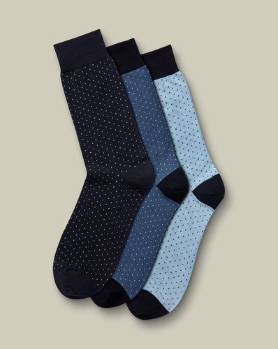 Lot De 3 Paires De Chaussettes Multicolores À Motif Micro Traits - par - Charles Tyrwhitt - Modalova