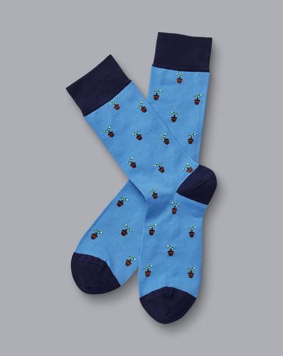 Chaussettes À Motif L’Argent Ne Pousse Pas Sur Les Arbres - Bleuet en par - Charles Tyrwhitt - Modalova