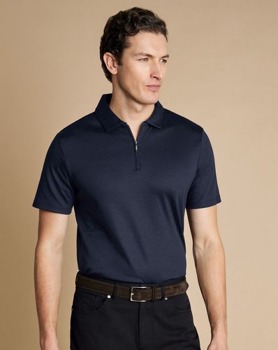 Polo En Jersey À Col Zippé - par - Charles Tyrwhitt - Modalova