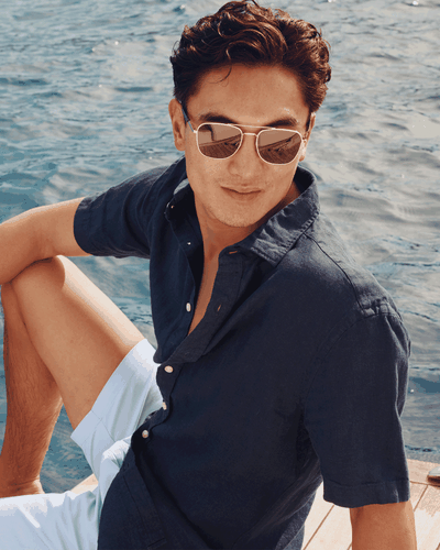 Chemise En Pur Lin À Manches Courtes - par - Charles Tyrwhitt - Modalova