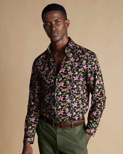 Chemise En Tissu Liberty À Col Semi-Italien Et Grand Imprimé Floral - par - Charles Tyrwhitt - Modalova