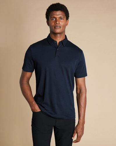 Performance Jersey-Polo Élégante - Marineblau en par - Charles Tyrwhitt - Modalova