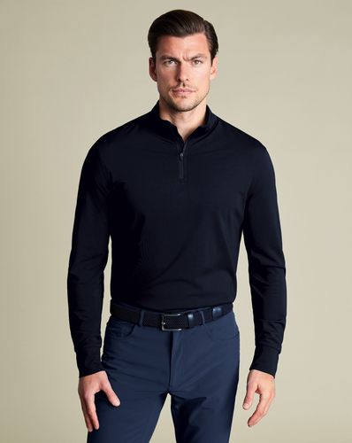Polo Performance À Col À Fermeture Éclair - par - Charles Tyrwhitt - Modalova