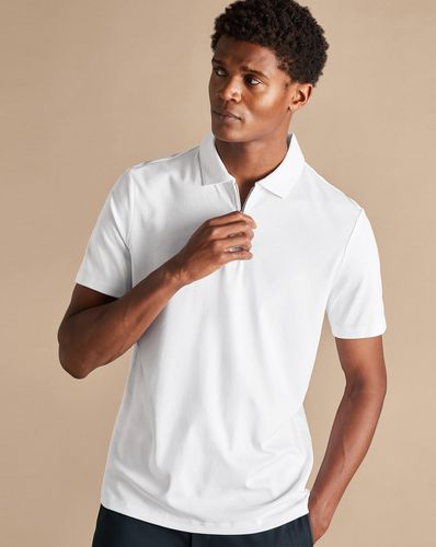 Polo En Jersey À Col Zippé - par - Charles Tyrwhitt - Modalova