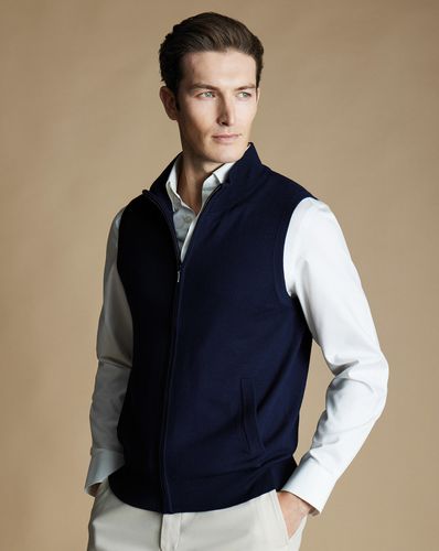 Gilet Sans Manches Zippé En Laine Mérinos - par - Charles Tyrwhitt - Modalova