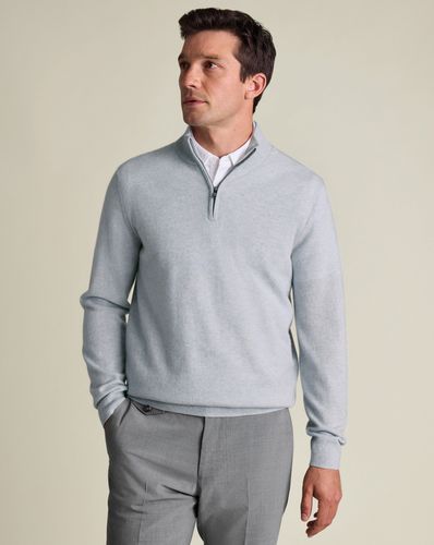 Pull En Cachemire À Col À Fermeture Éclair - Glacier par - Charles Tyrwhitt - Modalova
