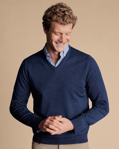 Pull À Col En V En Mérinos - Encre par - Charles Tyrwhitt - Modalova