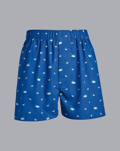 Boxer Tissé À Motif Canards Dans L’Eau - Cobalt par - Charles Tyrwhitt - Modalova