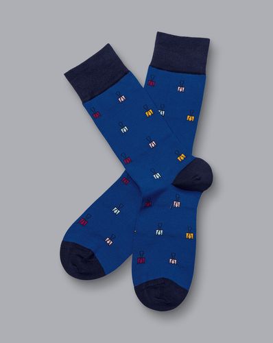 Chaussettes À Motif Bulldog - Cobalt Et Blanc par - Charles Tyrwhitt - Modalova