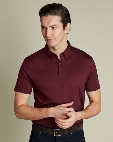 Polo Smart En Jersey - Bordeaux en par - Charles Tyrwhitt - Modalova