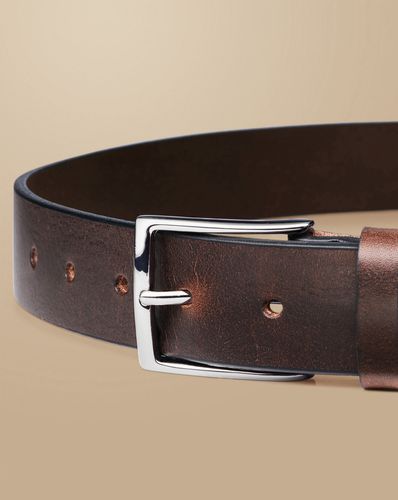 Ceinture Chino En Cuir - Chocolat en par - Charles Tyrwhitt - Modalova