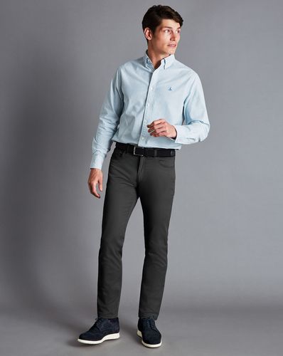 Pantalon À 5 Poches Texturé Et Délavé - Gris Anthracite en par - Charles Tyrwhitt - Modalova