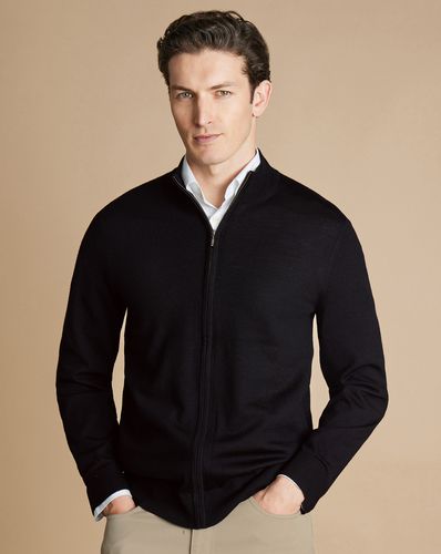 Cardigan Zippé En Laine Mérinos - par - Charles Tyrwhitt - Modalova