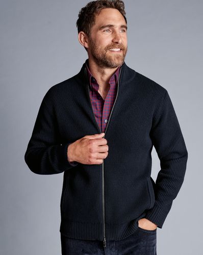 Cardigan Épais À Col Cheminée Et Fermeture Éclair - par - Charles Tyrwhitt - Modalova