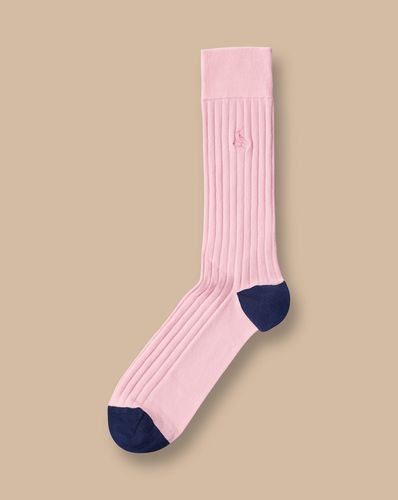 Chaussettes Côtelées En Coton - Rose Pâle en par - Charles Tyrwhitt - Modalova