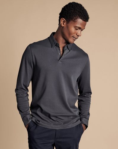 Polo À Manches Longues En Coton Peigné - par - Charles Tyrwhitt - Modalova