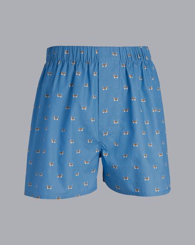 Boxer Tissé À Motif Bassets - Océan par - Charles Tyrwhitt - Modalova