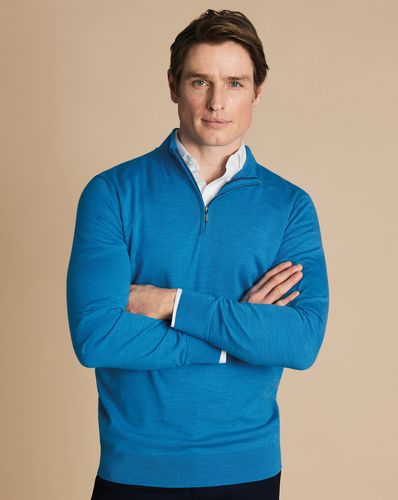 Pull À Col Zippé En Mérinos - Clair par - Charles Tyrwhitt - Modalova