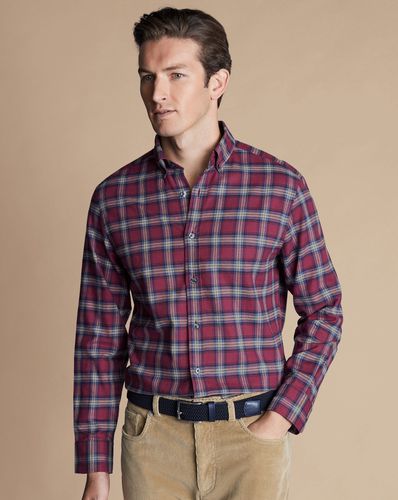 Chemise À Carreaux En Flanelle Brossée - Foncé par - Charles Tyrwhitt - Modalova