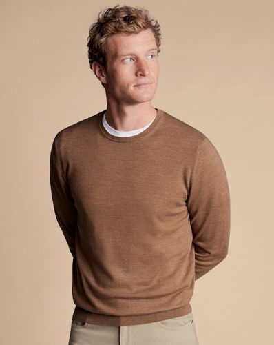 Pull À Col Rond En Mérinos - Sable en par - Charles Tyrwhitt - Modalova