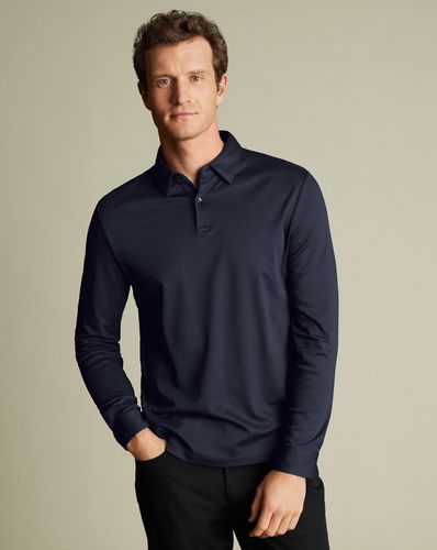 Polo Smart En Jersey À Manches Longues - Marine en par - Charles Tyrwhitt - Modalova