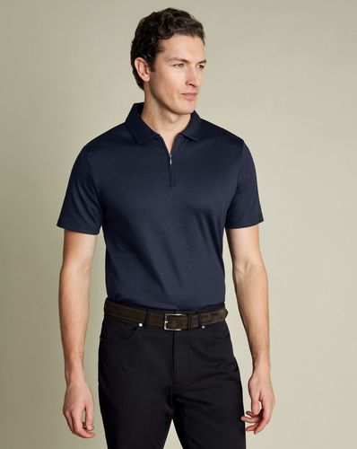 Polo En Jersey À Col Zippé - par - Charles Tyrwhitt - Modalova