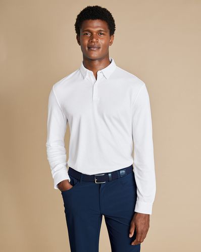 Polo À Manches Longues En Jersey Technique Élégante - par - Charles Tyrwhitt - Modalova