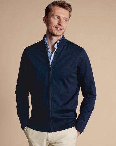 Cardigan En Mérinos Pur À Fermeture Éclair - par - Charles Tyrwhitt - Modalova