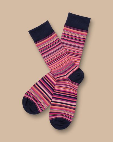 Chaussettes À Fines Multiples - Rose Vif par - Charles Tyrwhitt - Modalova