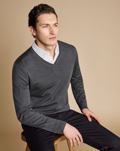 Pull À Col En V En Mérinos - par - Charles Tyrwhitt - Modalova