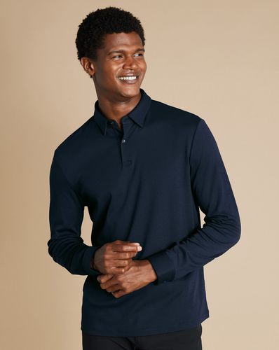 Polo À Manches Longues En Jersey Technique Élégante - par - Charles Tyrwhitt - Modalova
