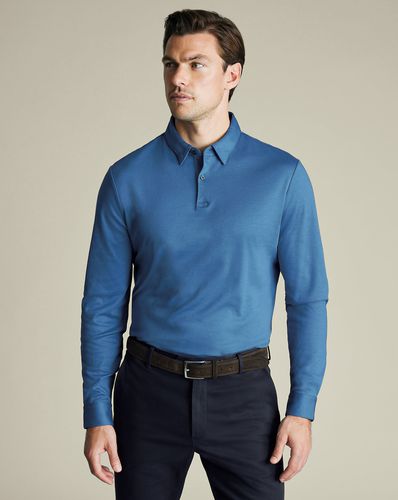 Polo À Manches Longues En Jersey - Océan par - Charles Tyrwhitt - Modalova