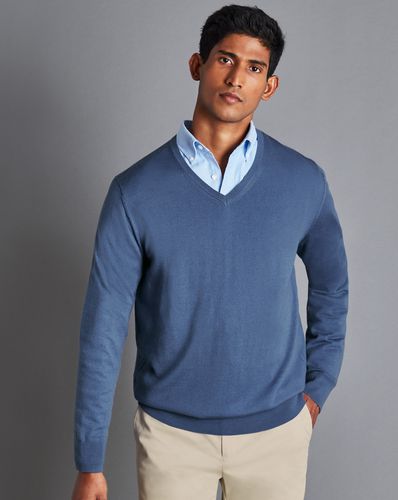 Pull À Col En V En Laine Mérinos - Acier par - Charles Tyrwhitt - Modalova