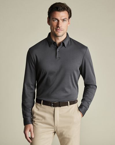 Polo À Manches Longues En Jersey - Graphite par - Charles Tyrwhitt - Modalova