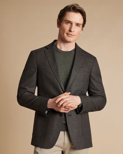 Veste De Luxe Italienne À Tissage Hopsack - Moka en par - Charles Tyrwhitt - Modalova