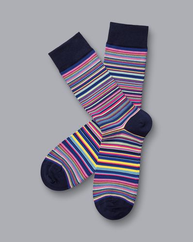 Chaussettes À Rayures Multicolore - Rose Vif Et Cobalt par - Charles Tyrwhitt - Modalova