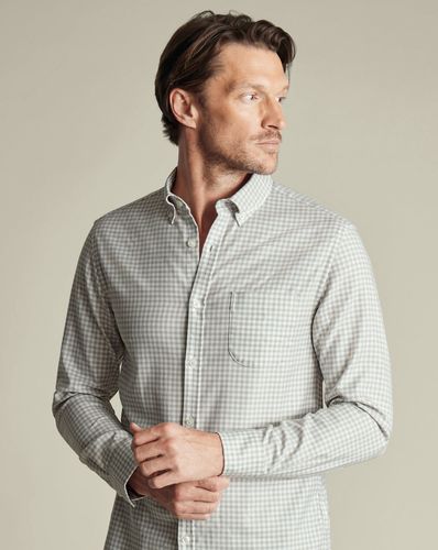 Chemise En Sergé À Carreaux Vichy Sans Repassage - Gris par - Charles Tyrwhitt - Modalova