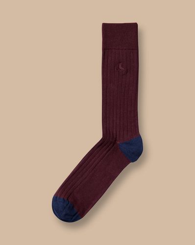 Chaussettes Côtelées En Coton - Bordeaux en par - Charles Tyrwhitt - Modalova